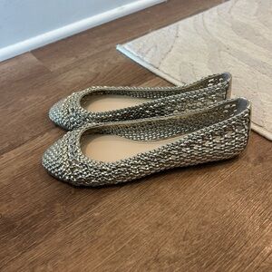 Franco Sarto Gold Woven Ballet Flat